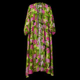Lime Green Pink Ivy Fields Raglan Duster