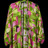 Lime Green Pink Ivy Fields Raglan Duster