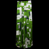Green White Paint Strokes RV Palazzo Pants W/ Slit