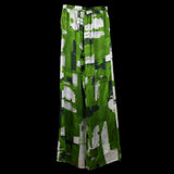 Green White Paint Strokes RV Palazzo Pants W/ Slit