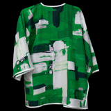 Green White Paint Strokes RV Silk Cardigan