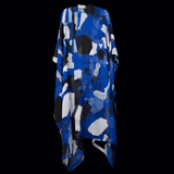 Blue White Black Dots and Stripes Kimono Duster