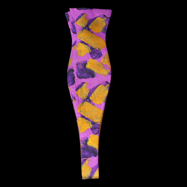 Purple Gold Blocks Bow Tie