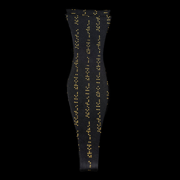 Black and Gold Braille Bow Tie
