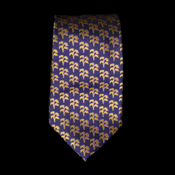 Purple Gold Palm Trees Neck Tie