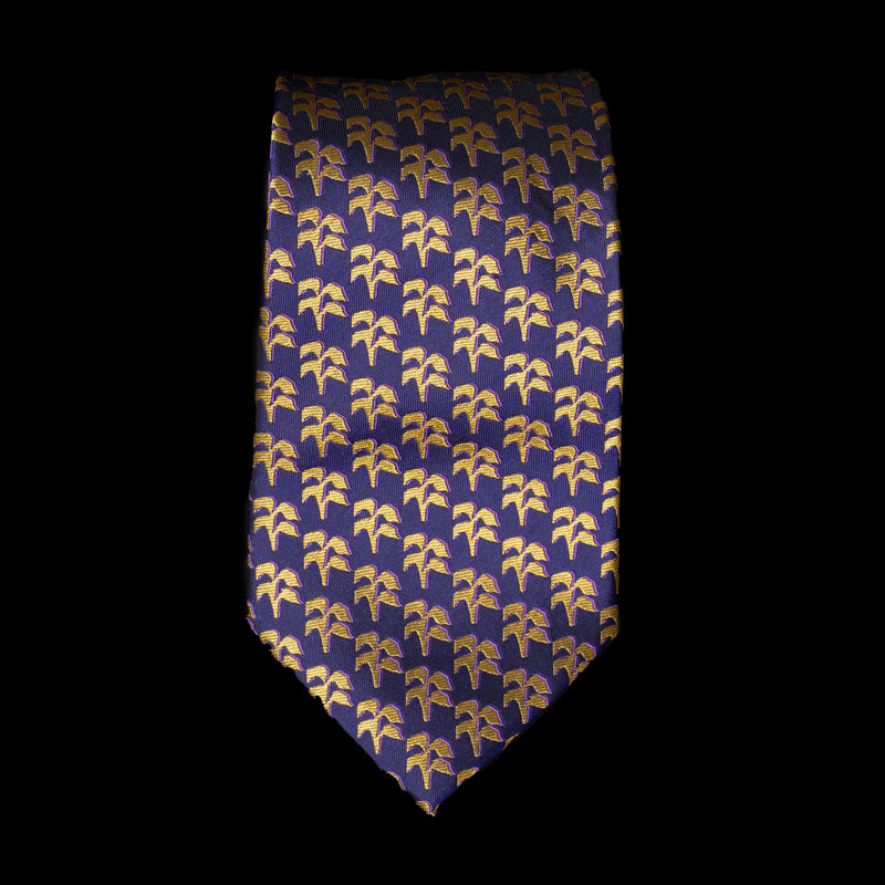 Purple Gold Palm Trees Neck Tie