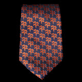 Navy Orange Palm Trees Neck Tie