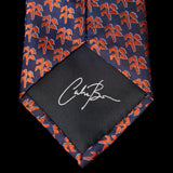 Navy Orange Palm Trees Neck Tie