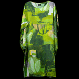 Green Gold Abstract II Dolman Sleeve Dress