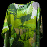 Green Gold Abstract II Dolman Sleeve Dress