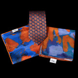 Navy Orange Palm Trees Neck Tie