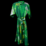 Pre-Order Green Gold Abstract II Shirt Dress