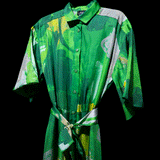 Pre-Order Green Gold Abstract II Shirt Dress