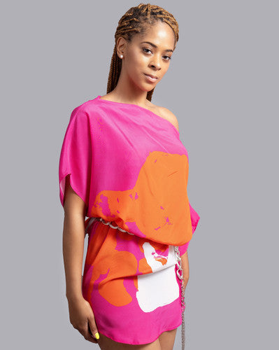 orange pink mini dress Womens Adrianna Papell Pink Printed Chiffon Mini Dress US 8