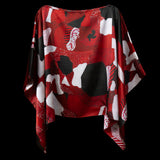 Red White Black Dots and Stripes Puncho Top