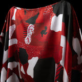 Red White Black Dots and Stripes Puncho Top