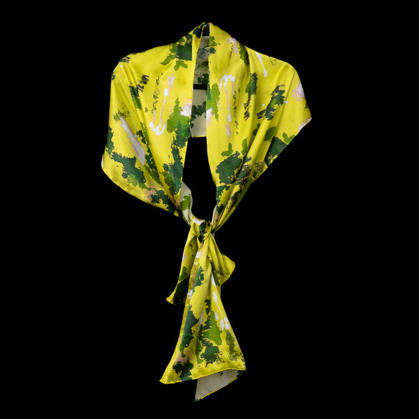 Yellow Green Wall Splash Oblong Scarf