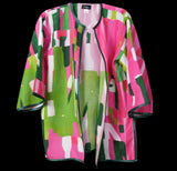 Pink Green Bamboo Silk Cardigan