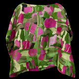 Lime Green Pink Ivy Fields Boatneck Oversized Top