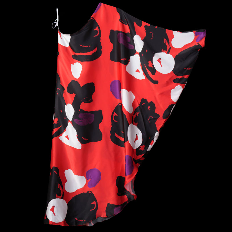 Red Black Tropical One Shoulder Kaftan Dress Cedric Brown Collection Red Black Tropical One Shoulder Kaftan Dress Cedric Brown Collection