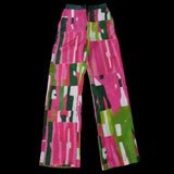 Pink Green Bamboo Palazzo Pants