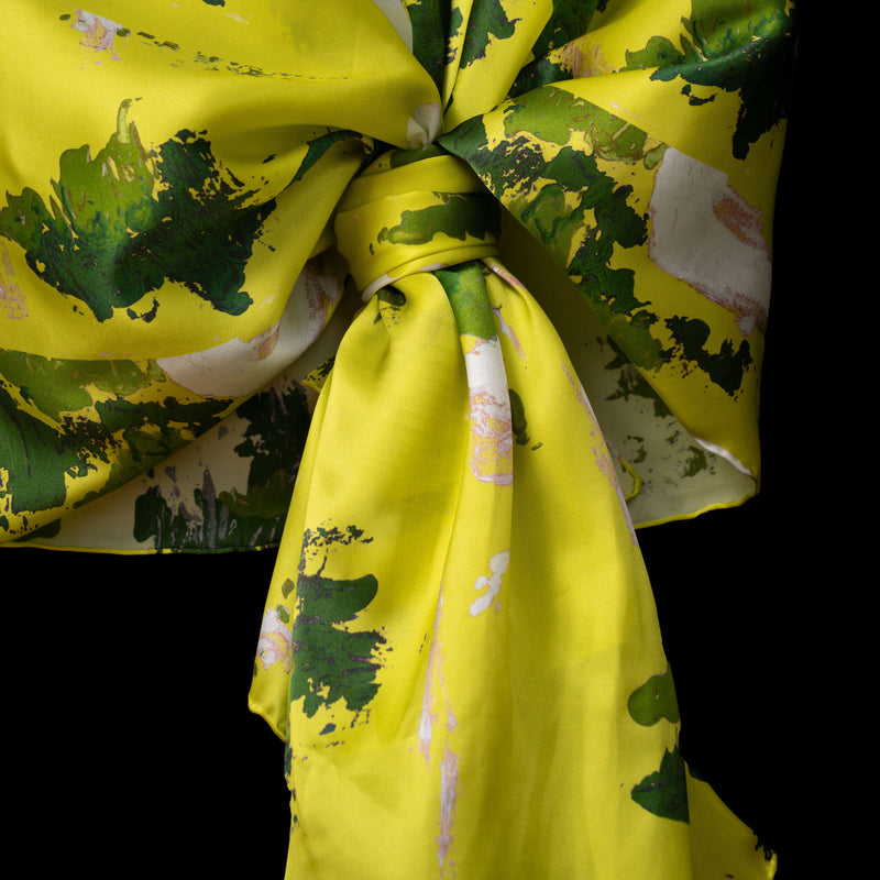 Yellow Green Wall Splash Wrap Scarf