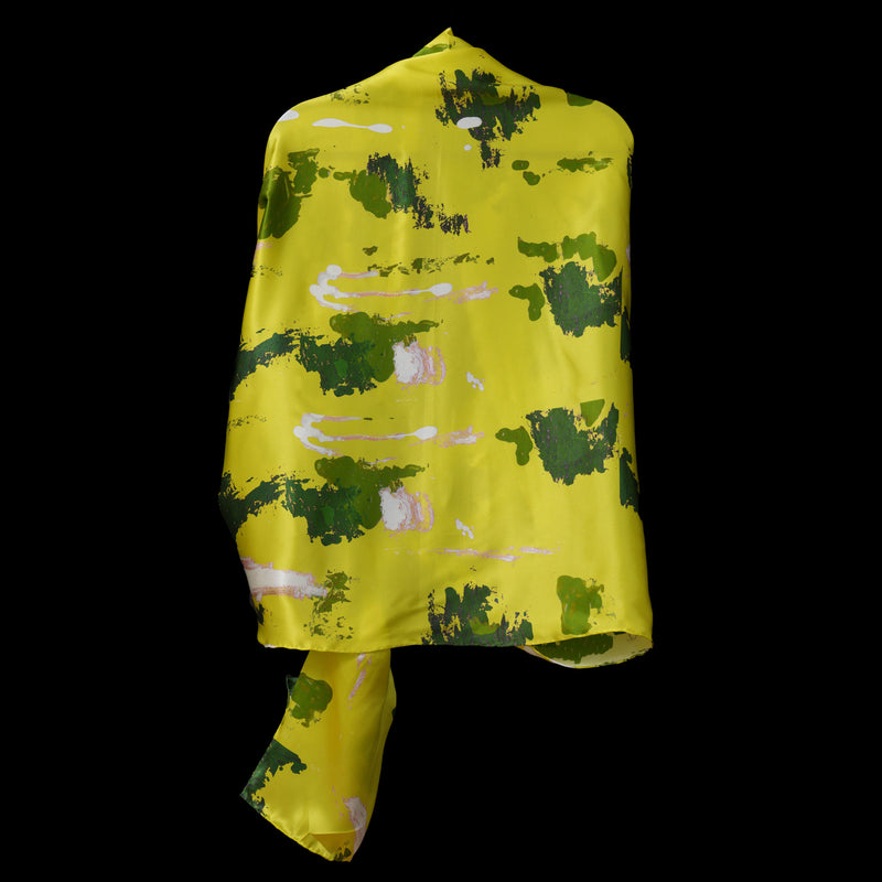 Yellow Green Wall Splash Wrap Scarf