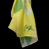 Yellow Green Floral Stems Oblong Scarf