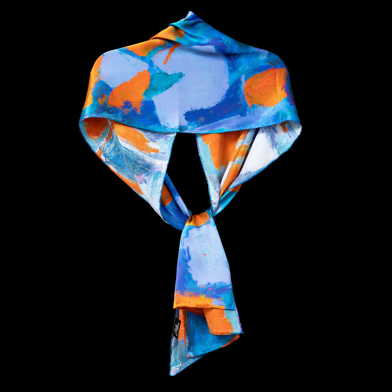 Blue Orange Abstract I Oblong Scarf