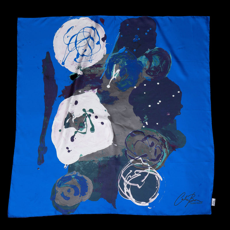 Blue Multi Floral Expression Scarf