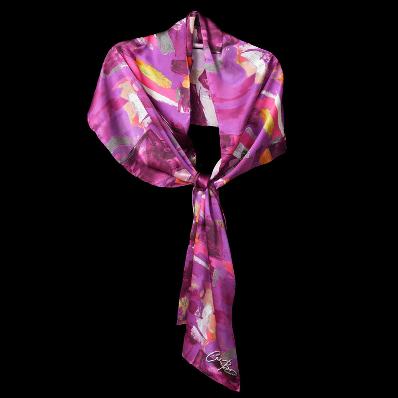 Purple Orange Abstract II Oblong Scarf