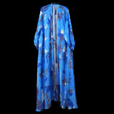 Blue Navy Wall Splash Raglan Duster