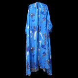 Blue Navy Wall Splash Raglan Duster