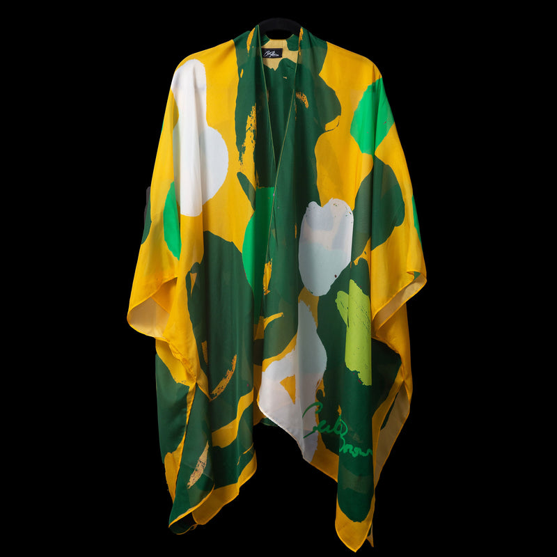 Yellow Green Tropical Cape Kimono