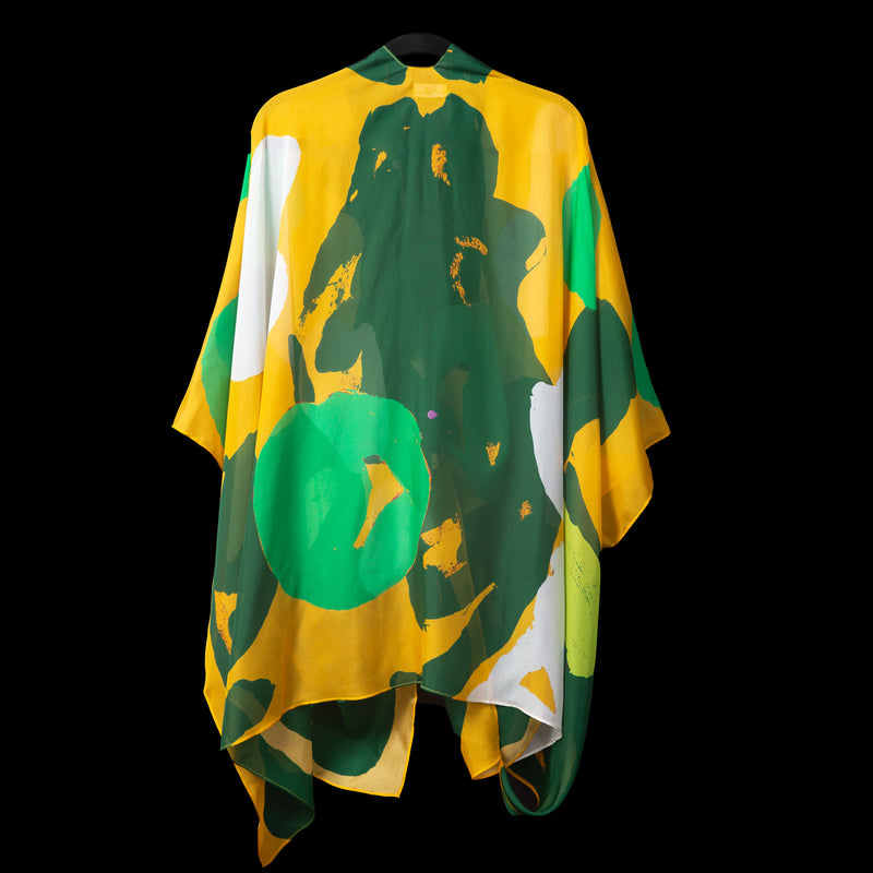Yellow Green Tropical Cape Kimono