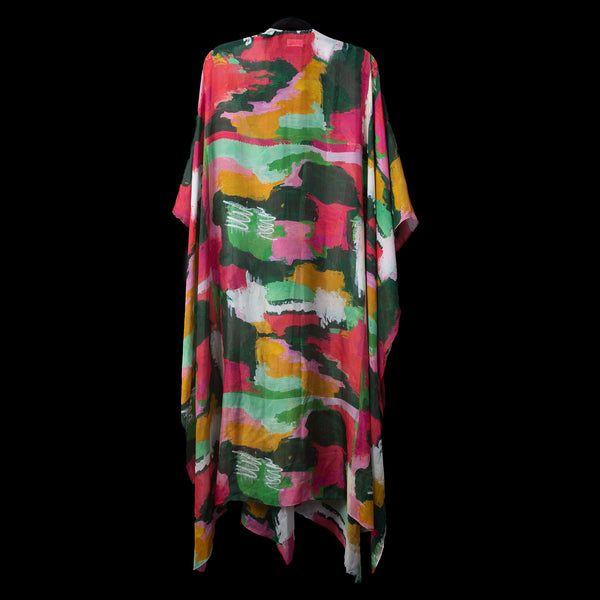 Pink Green Gold Pastel Marks Duster