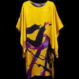 Yellow Floral Expression Dolman Sleeve Dress