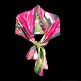 Pink Green Bamboo Oblong Scarf