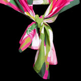 Pink Green Bamboo Oblong Scarf