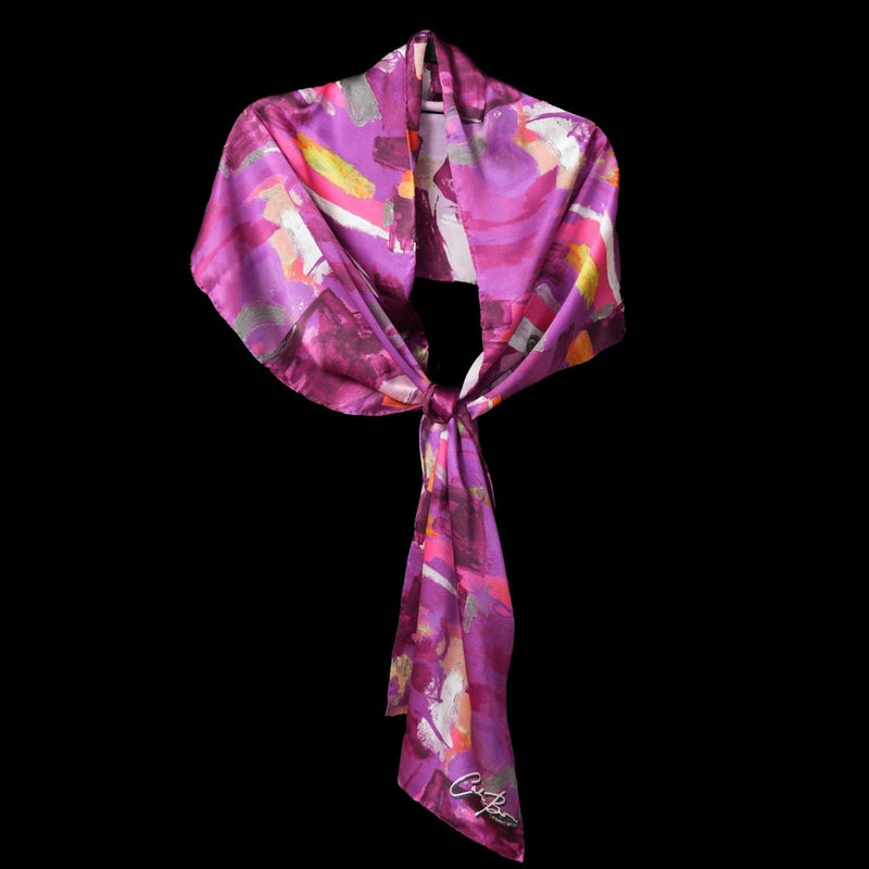 Purple Orange Abstract II Oblong Scarf