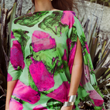 Green Magenta Blocks Shawl