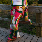 Pink and Two Greens Palazzo Pants