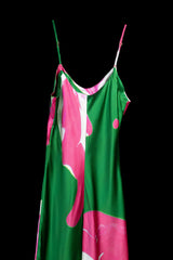 Green Pink Marble Slip Dress