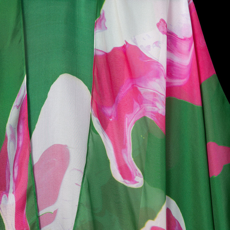 Green Pink Marble Cape Kimono