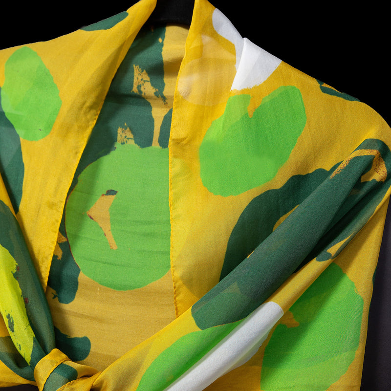 Yellow Green Tropical Oblong Scarf