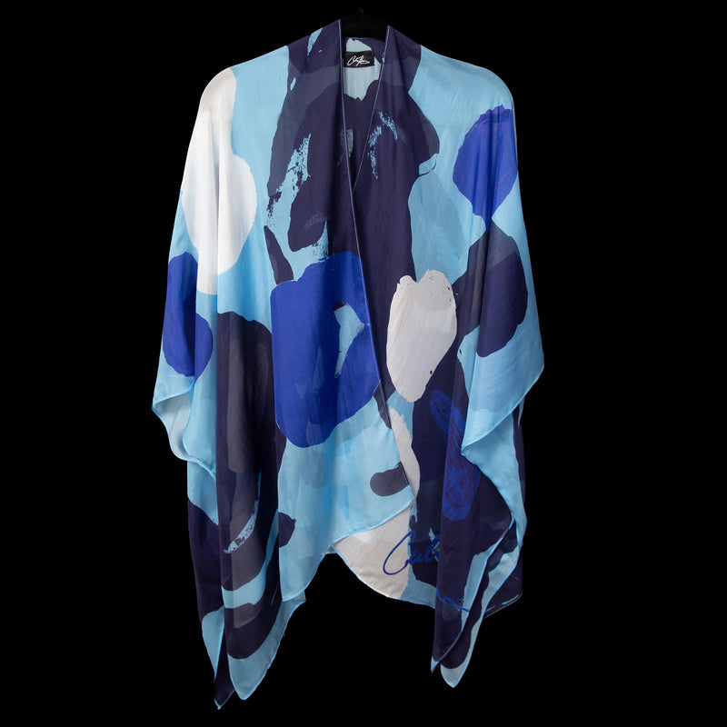Blue Tropical Cape Kimono
