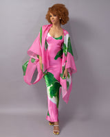 Pink Green Marble Slip Dress