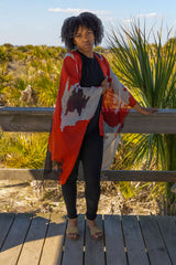 Red Black Navajo Cape Kimono